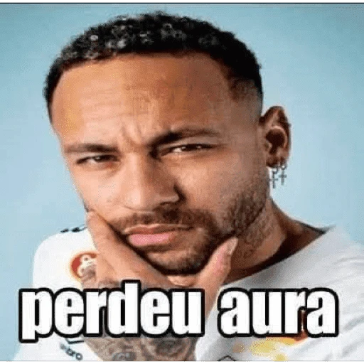 Figurinha: Neymar pensativo "Perdeu aura"