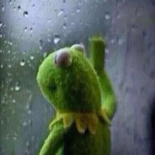Figurinha: Sapo triste na chuva