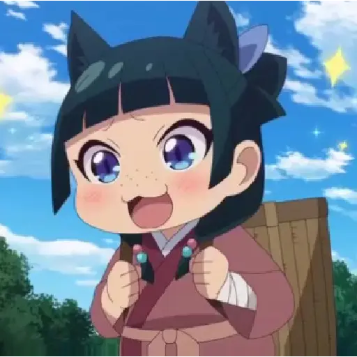 Figurinha: Gatinha animada diz 'Nyan!'