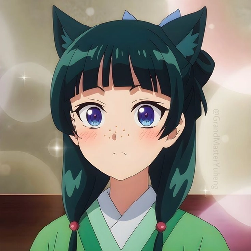 Figurinha: Menina fofa de anime com orelhas de gato