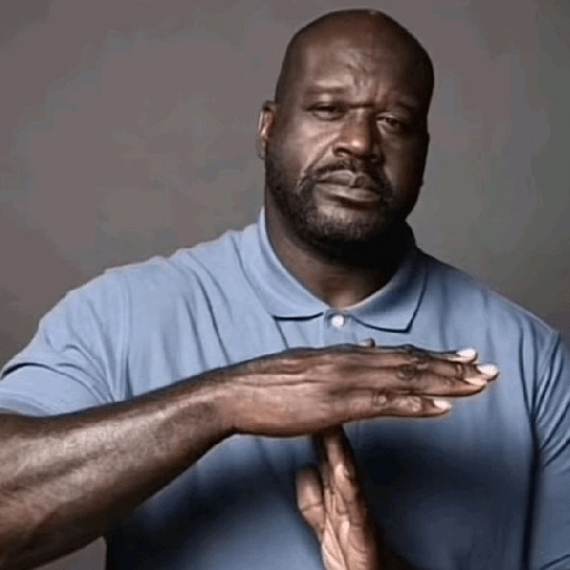 Figurinha: Shaq pedindo tempo