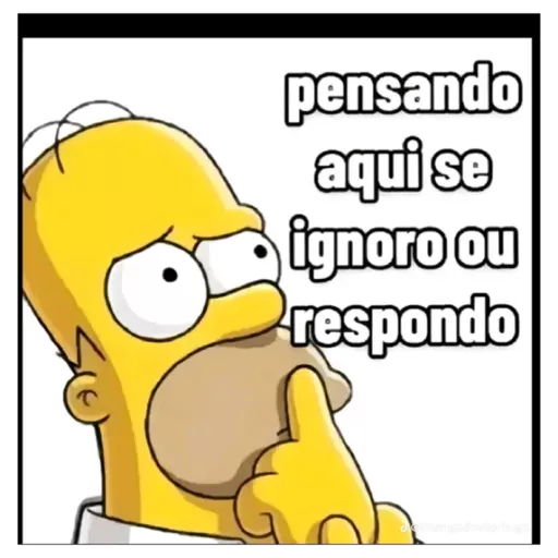 Figurinha: Homer pensando