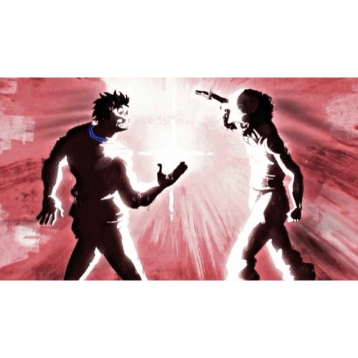 Figurinha: Luta entre dois guerreiros