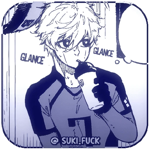 Sticker: Nagi Seishiro drinking
