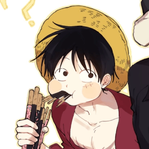 Sticker: Luffy comiendo Pocky