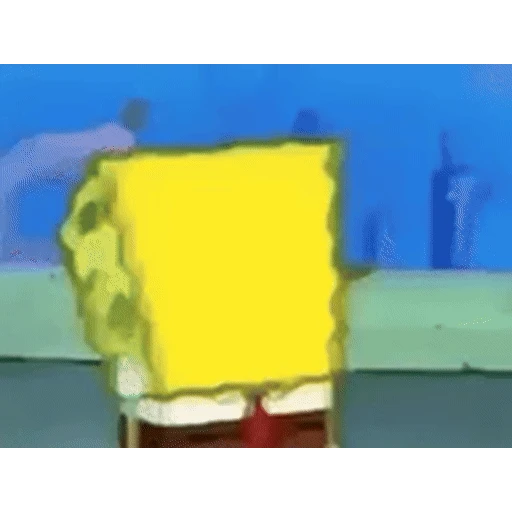 Figurinha: Bob Esponja assustado e correndo