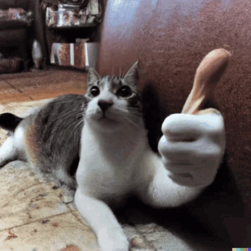 Figurinha: Gato joinha