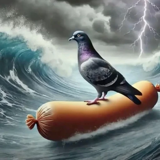 Figurinha: Pombo surfista