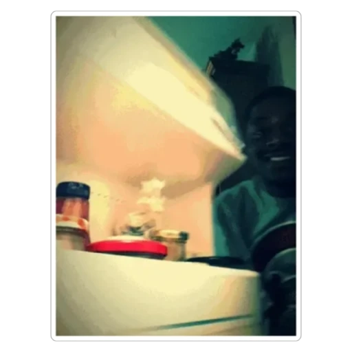 Sticker: Looking for food in the fridge