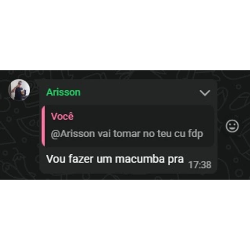 Figurinha: Arisson vai tomar no teu cu fdp