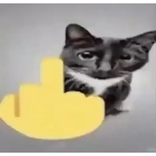 Figurinha: Gato com dedo do meio
