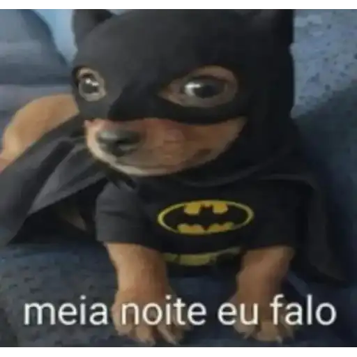 Figurinha: Cachorro vestido de Batman
