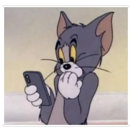 Figurinha: Tom nervoso no celular