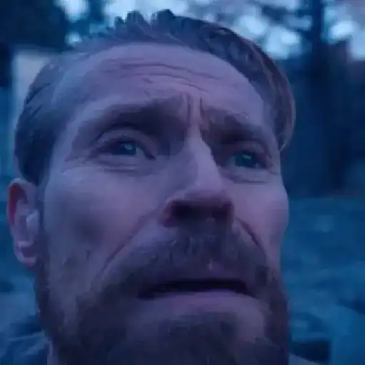 Figurinha: Willem Dafoe olhando para cima