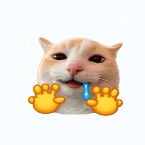 Sticker: Drooling kitten