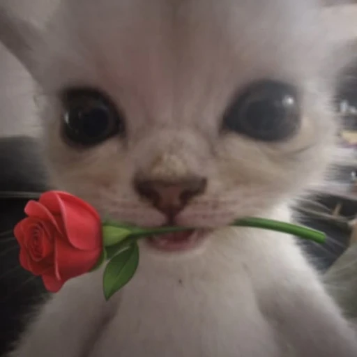 Sticker: Romantic kitten