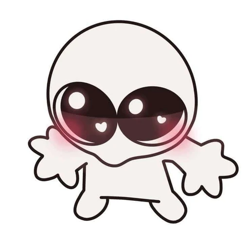 Figurinha: Personagem fofinho com olhos de coração