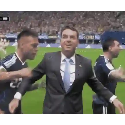 Figurinha: Bolsonaro comemorando