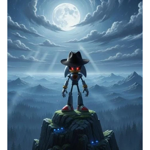 Sticker: Metal Sonic with a Hat