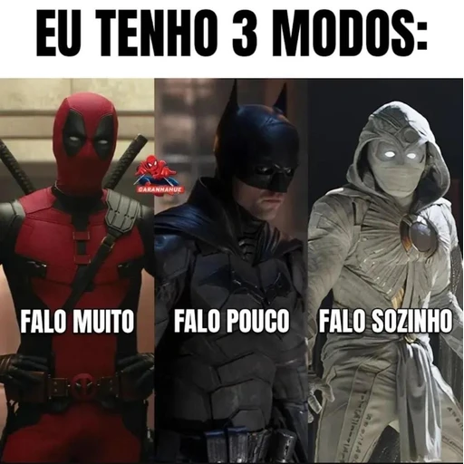 Sticker: Los 3 Modos: Deadpool, Batman y Caballero
