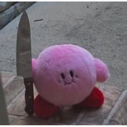 Sticker: Kirby with a knife