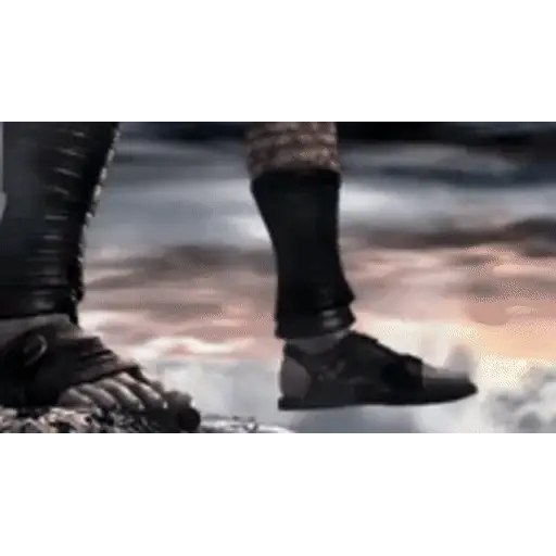 Sticker: Kratos jumping from a cliff