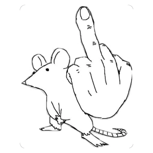 Sticker: Ratón haciendo una seña