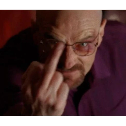 Figurinha: Walter White faz dedo do meio