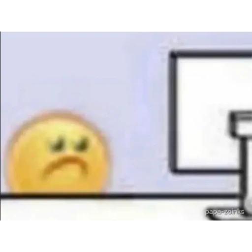 Sticker: Sad emoji on computer