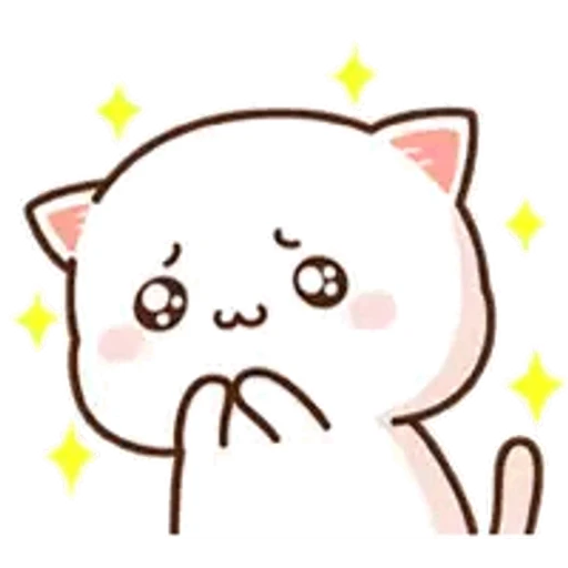 Sticker: Gatito Kawaii Emocionado