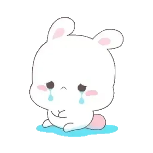 Sticker: Conejito llorando
