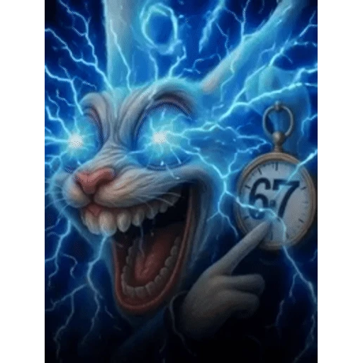 Sticker: Conejo loco electrizado