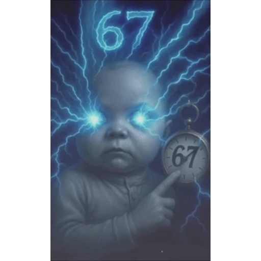 Sticker: Bebe con rayos y reloj