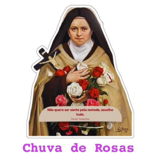 Figurinha: Santa Teresinha e a Chuva de Rosas