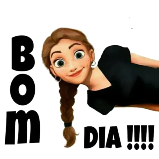 Figurinha: Bom dia com personagem animada