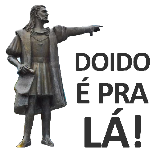 Figurinha: Estátua aponta o caminho