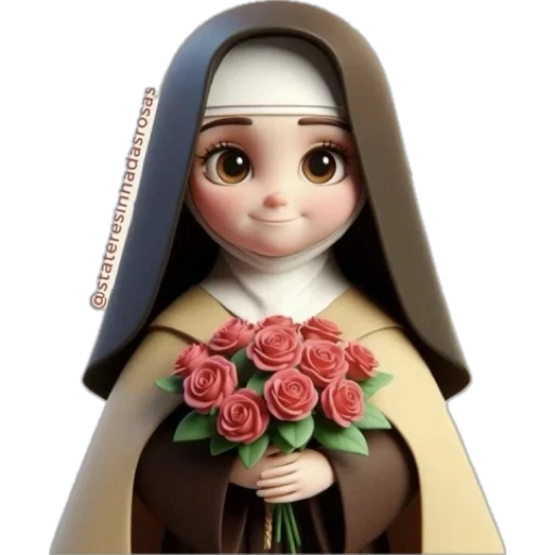 Figurinha: Santa Teresinha com rosas