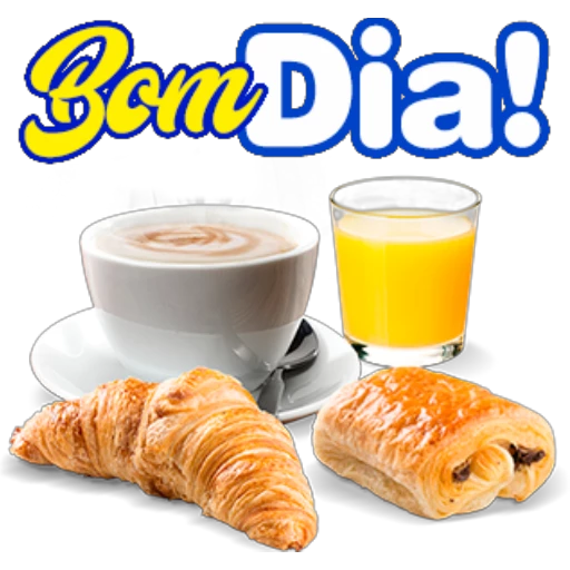 Figurinha: Bom Dia com Café e Croissant