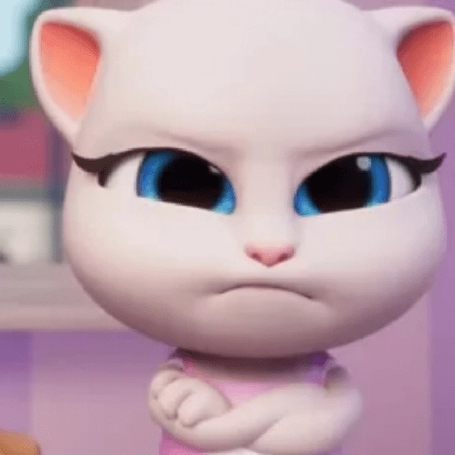 Figurinha: Angela zangada