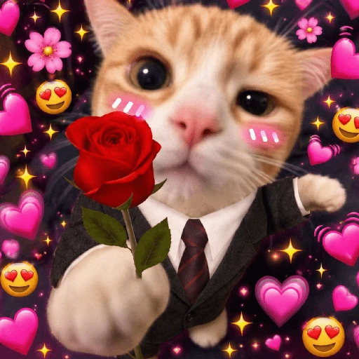 Figurinha: Gato Apaixonado