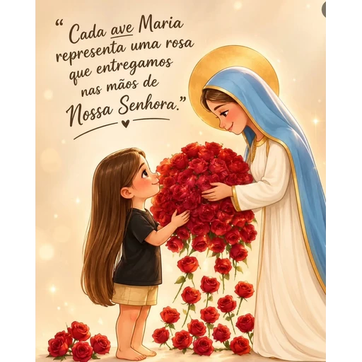 Figurinha: Nossa Senhora e as Rosas