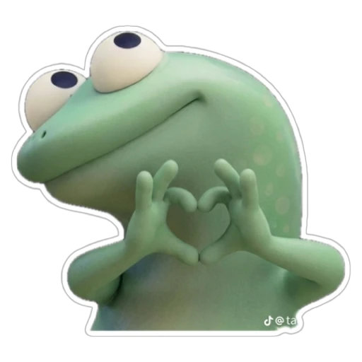 Figurinha: Sapo fazendo coração