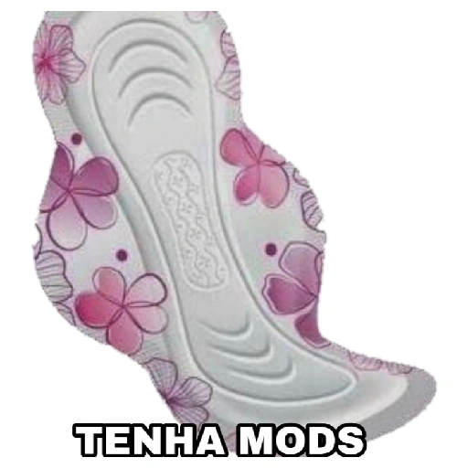 Figurinha: Absorvente com Flores e Texto "Tenha Mod