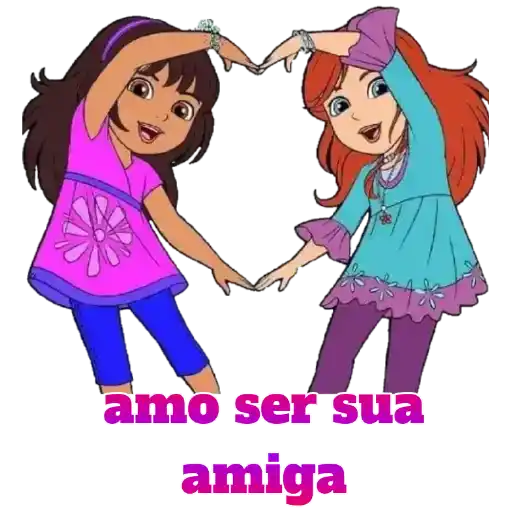 Figurinha: Dora e Amiga Coração