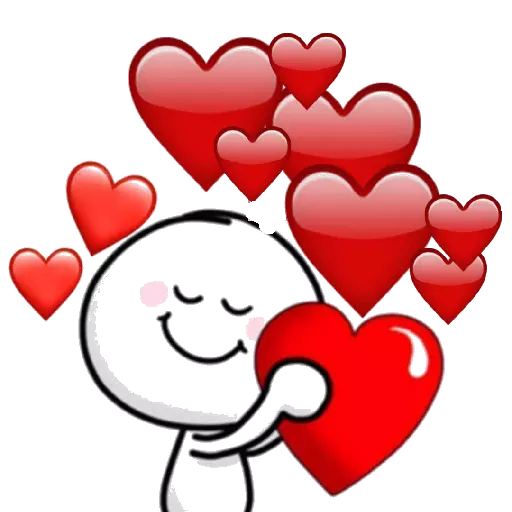 Figurinha: Coração e boneco feliz