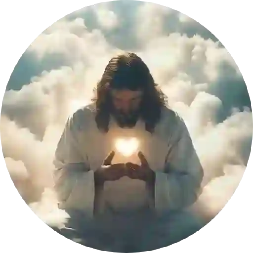 Figurinha: Jesus com coração de luz