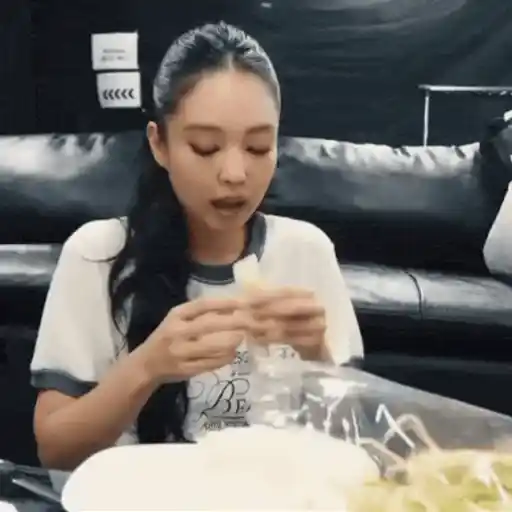 Sticker: Eating a delicious snack