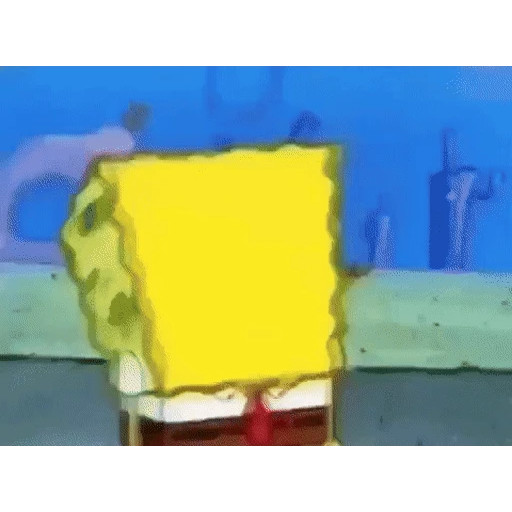 Sticker: Bob Esponja asustado corriendo