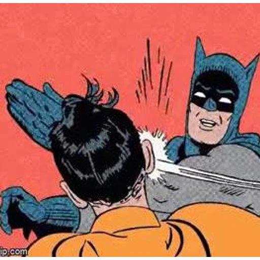 Sticker: Batman slapping Robin