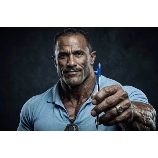 Figurinha: The Rock assinando